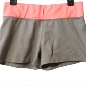 Yoga workout booty shorts pink gray large